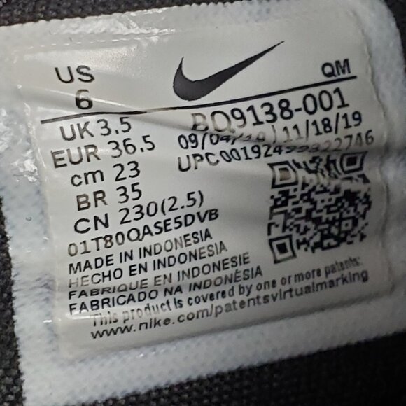 Nike Court Royale AC Shoes Women's 6 Black Canvas Low Top Athletic Sneakers - Picture 8 of 8